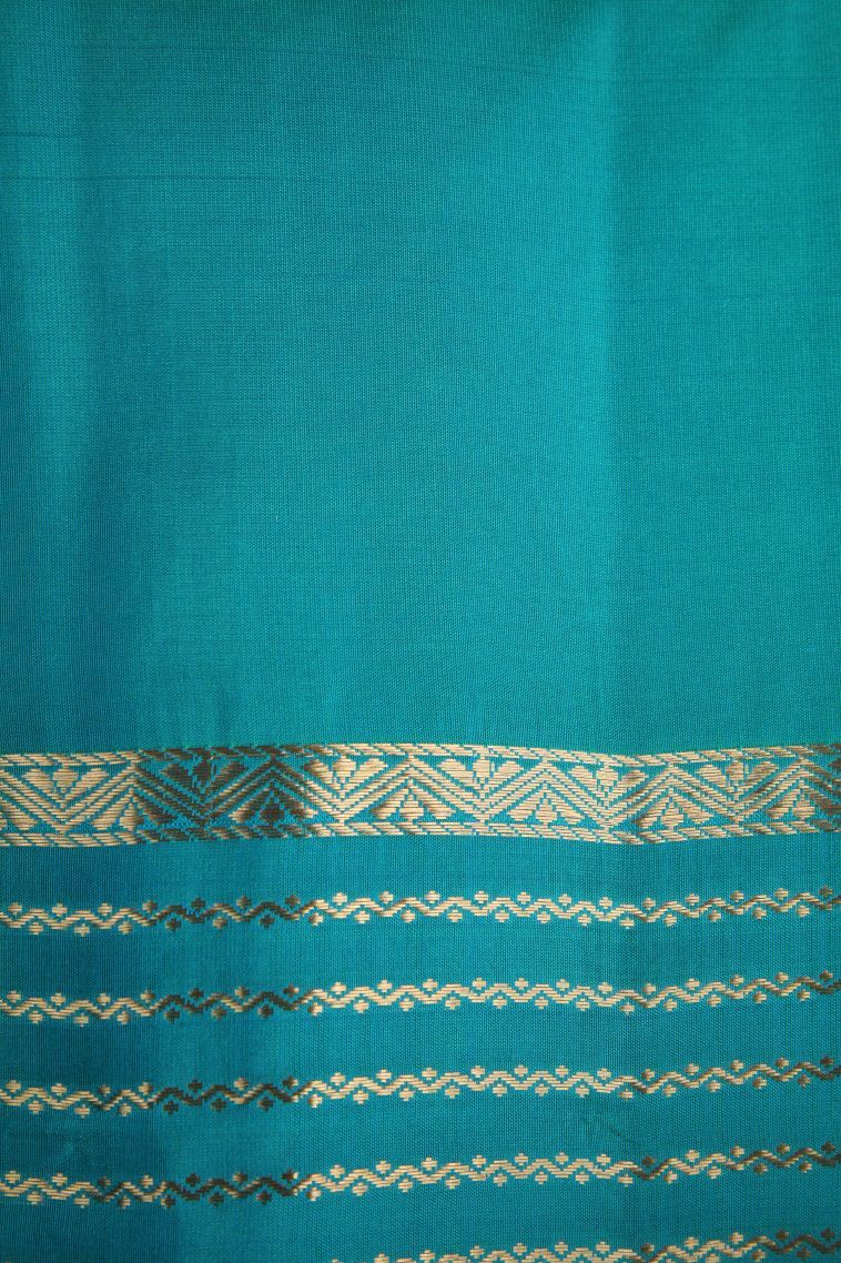 Honey Orange Soft Silk Saree with Gold Zari Manga view 3