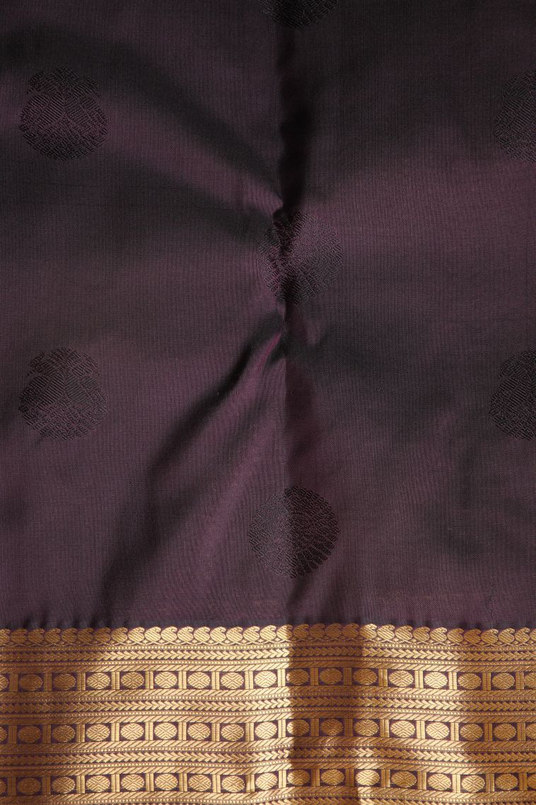 Blush Red Soft Silk Saree with Gold Zari Ganda Berunda view 3