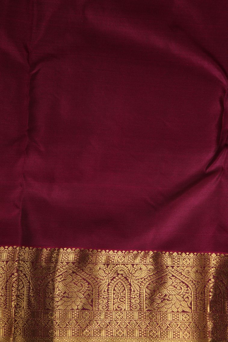 Juniper Green Soft Silk Saree with Gold Zari Buttis (small Dots Or Motifs) view 3