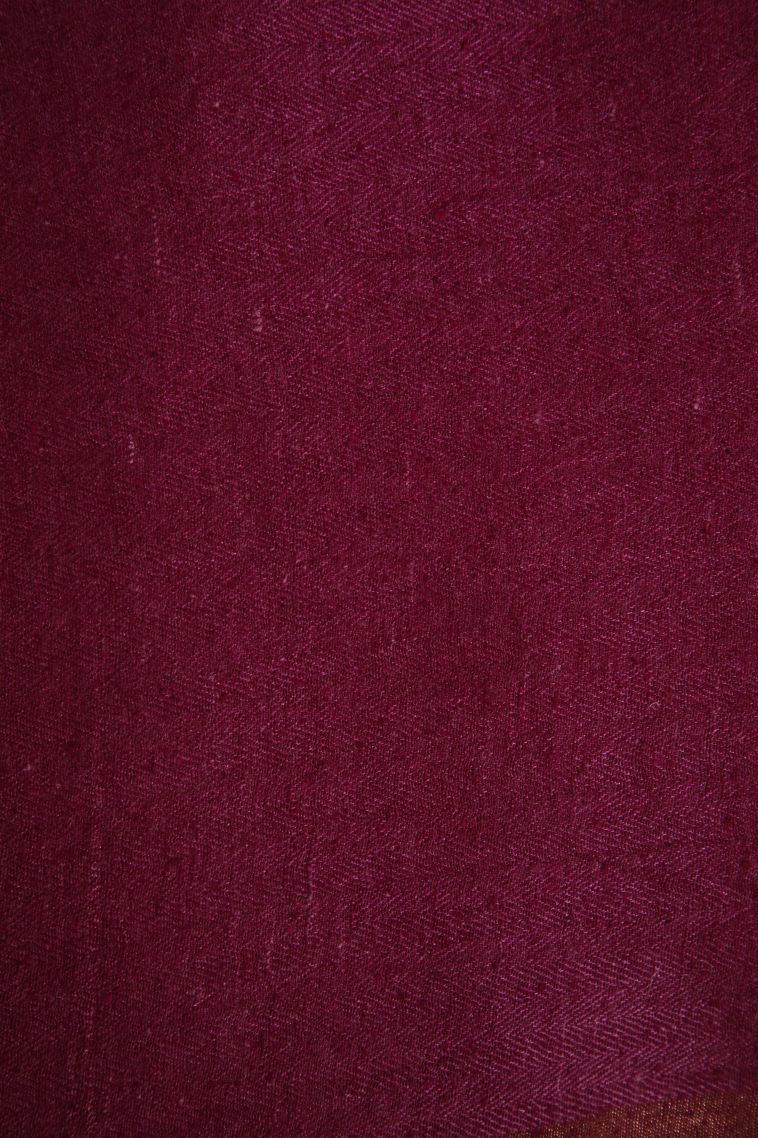 Magenta Purple Jute Sarees with Gold Zari Plain view 3