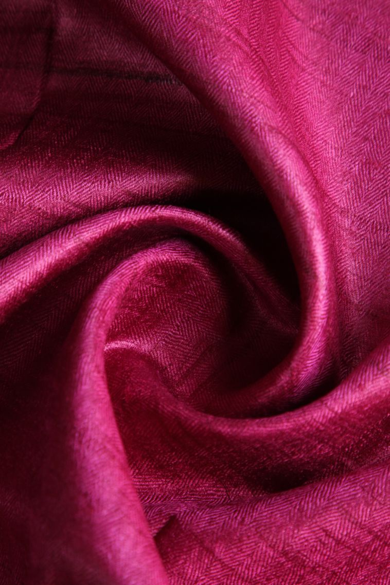 Magenta Purple Jute Sarees with Gold Zari Plain view 4