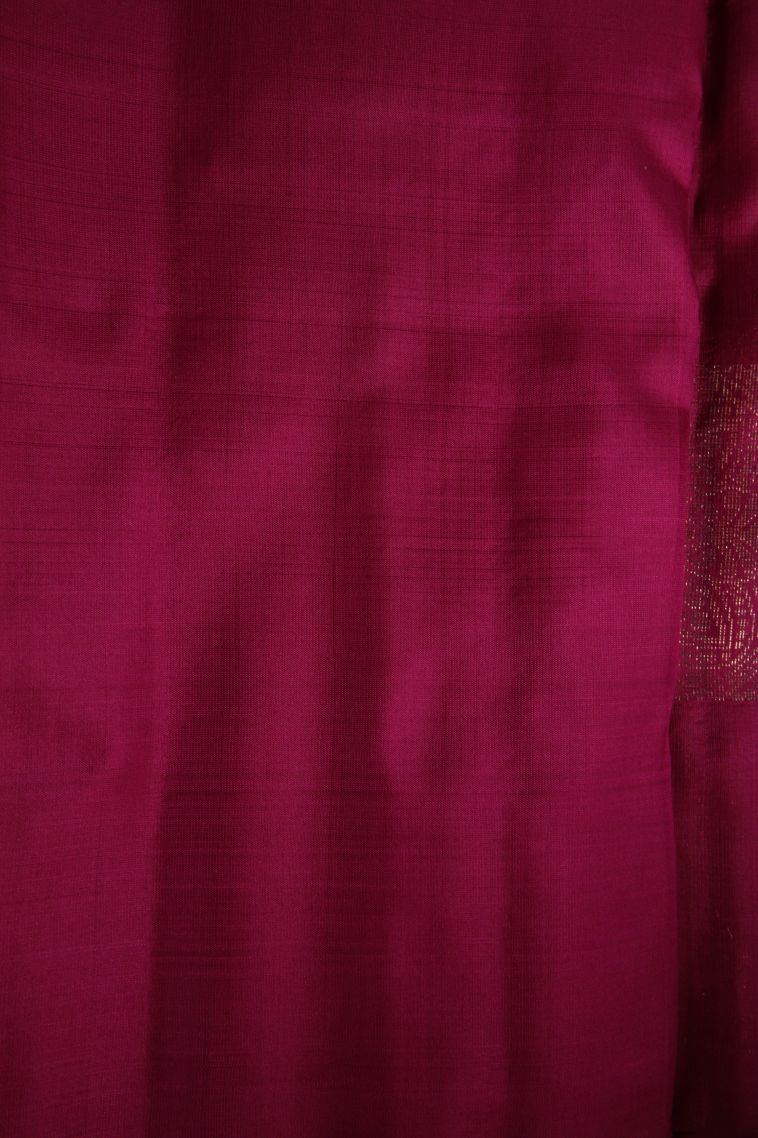 Magenta  Pink Soft Silk Saree with Gold Zari Geometric Shapes view 3