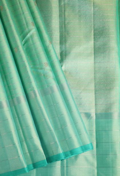 Sapphire Blue Kanchipuram Silk Sarees with Gold Zari Vaira Oosi