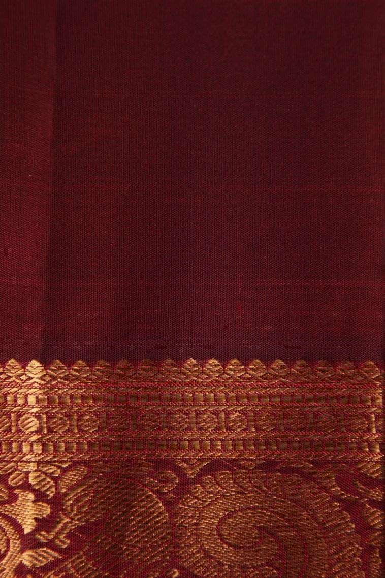 Bindi Red Kanchipuram Silk Sarees with Gold Zari Buttis (small Dots Or Motifs) view 3