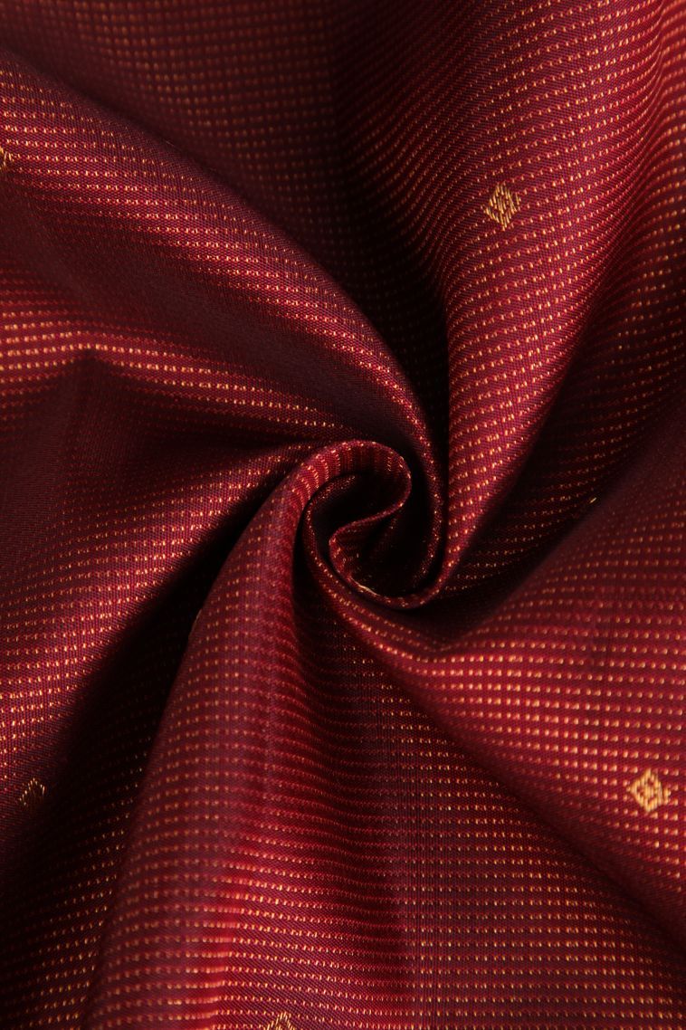 Bindi Red Kanchipuram Silk Sarees with Gold Zari Buttis (small Dots Or Motifs) view 4