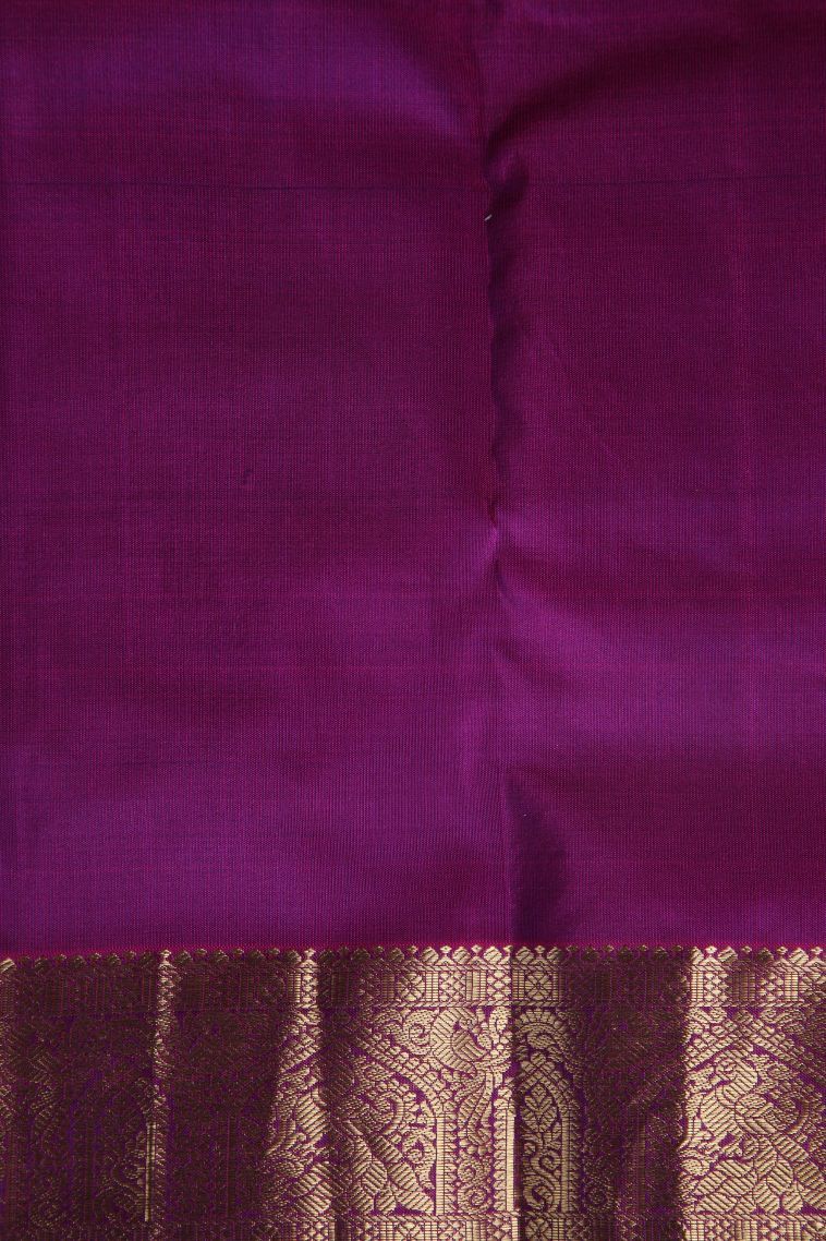 Lapis Blue Soft Silk Saree with Gold Zari Buttis (small Dots Or Motifs) view 3