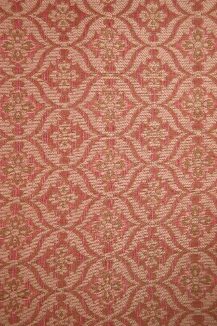 Rouge Pink Manipuri Cotton Sarees with Gold Zari Floral Patterns view 3