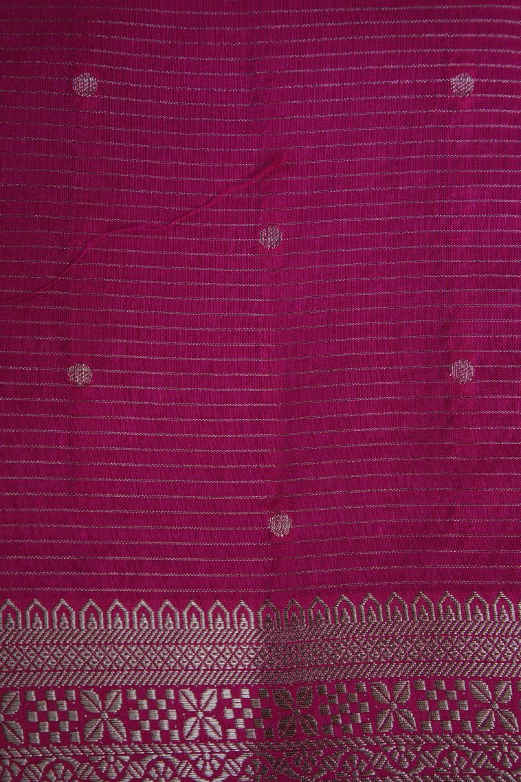 Indigo Blue Raw Silk Sarees with Gold Zari Geometric Shapes view 3