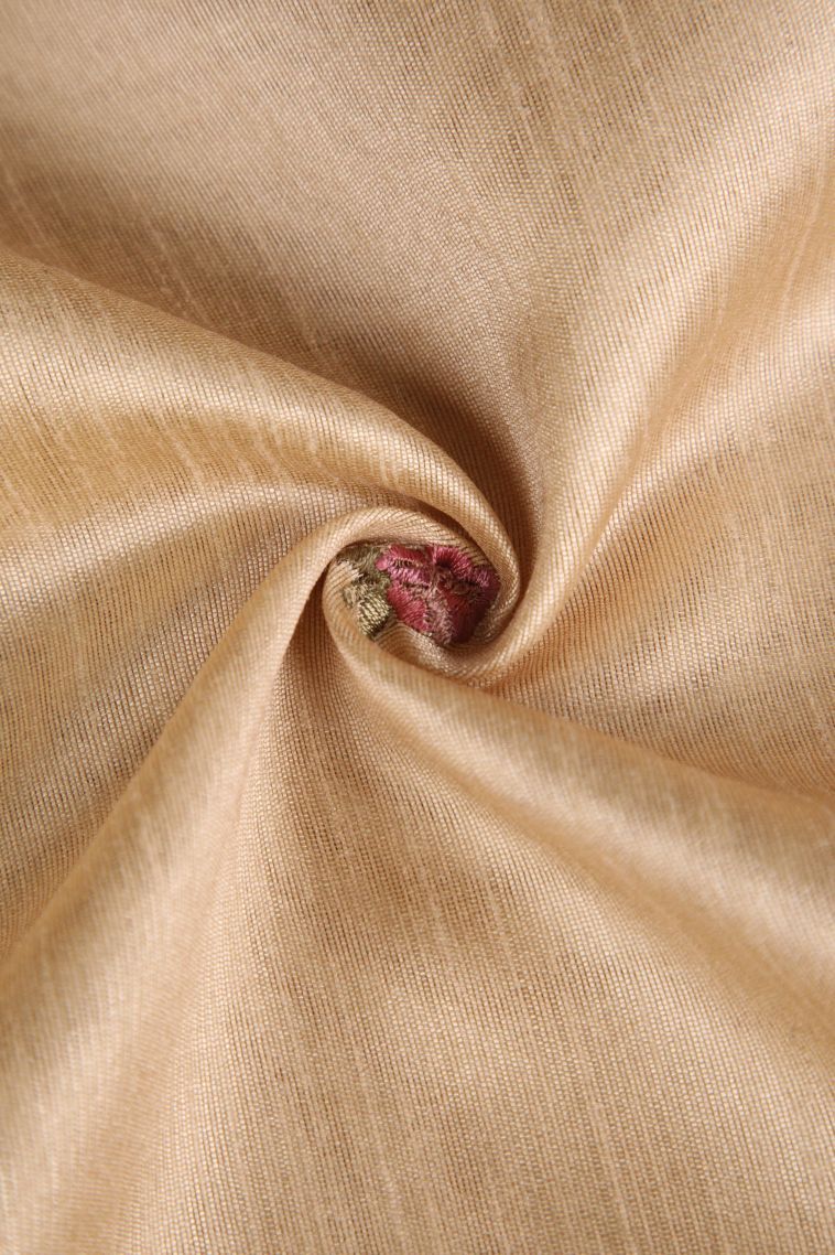 Vanilla Custard Yellow Semi Raw Silk Printed with Without Zari Zari Floral Patterns view 4