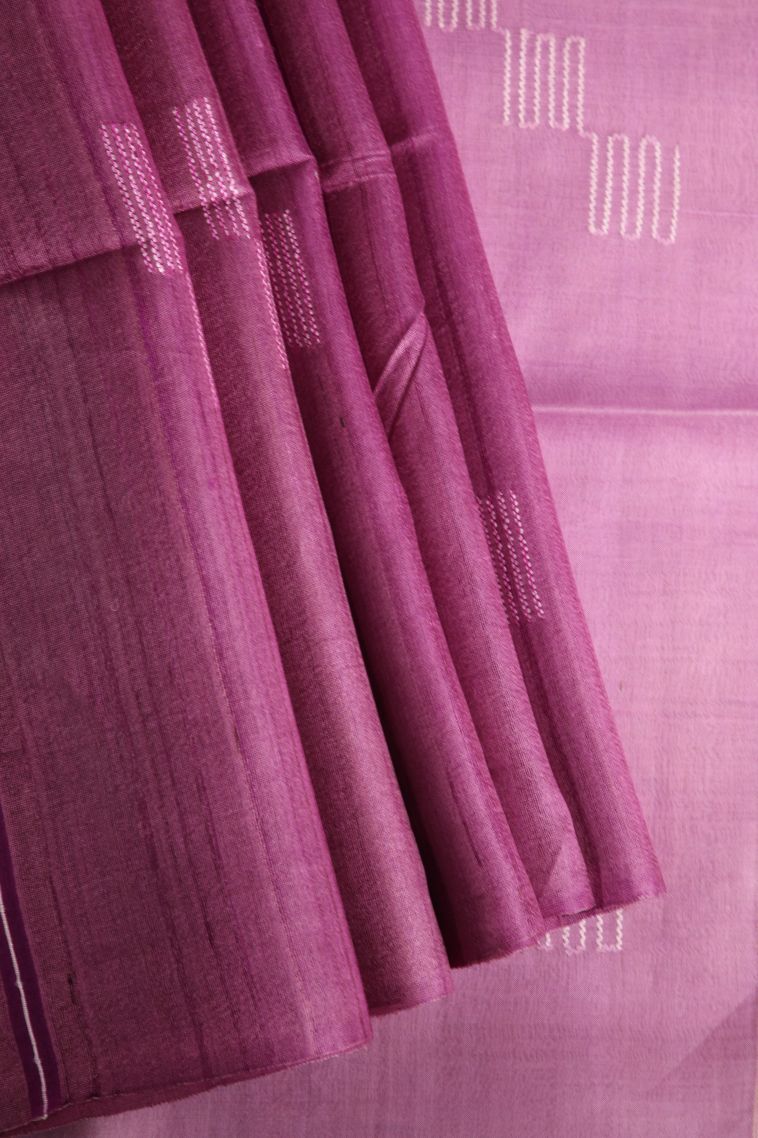 Magenta Purple Jute Sarees with Without Zari Zari Geometric Shapes view 1
