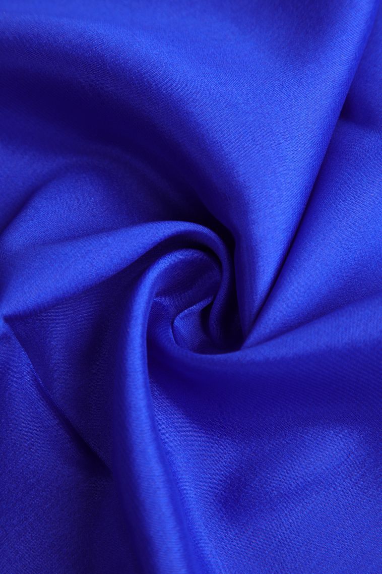 Cobalt Blue Mysore Silk with Gold Zari Plain view 4