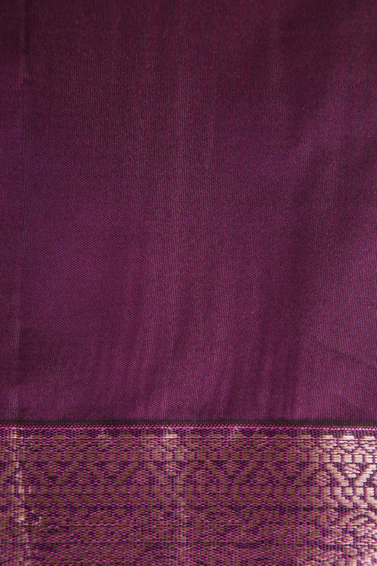Gray Black Apoorva Silk Sarees with Gold Zari Floral Puttas view 3