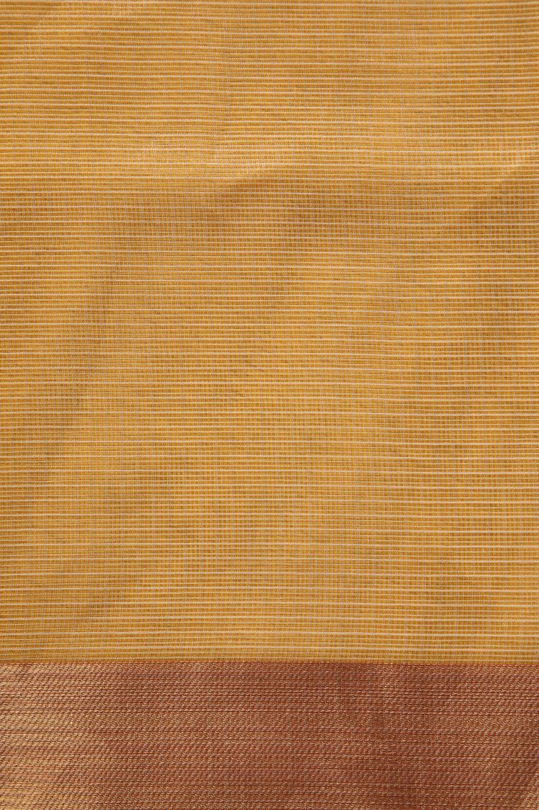 Cookie Yellow Tissue Silk Sarees with Gold Zari Embroidary view 3