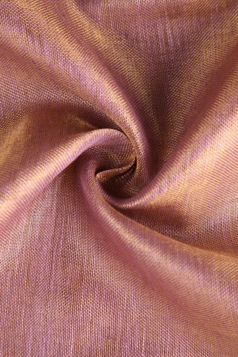 Periwinkle Purple Tissue Silk Sarees with Gold Zari Beeds Work view 4