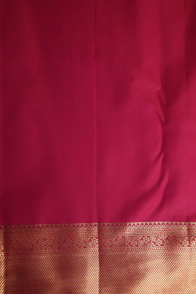 Magenta  Pink Apoorva Silk Sarees with Gold Zari Floral Patterns view 3
