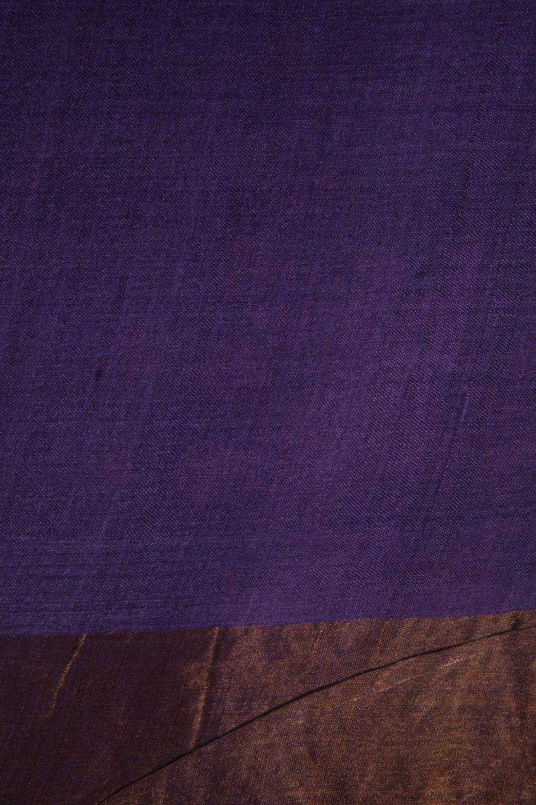 Viola Purple Tussar Saree with Gold Zari Geometric Shapes view 3