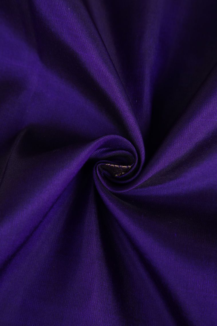 Azure Blue Kanchipuram Silk Sarees with Antic Zari Mango Puttas view 4