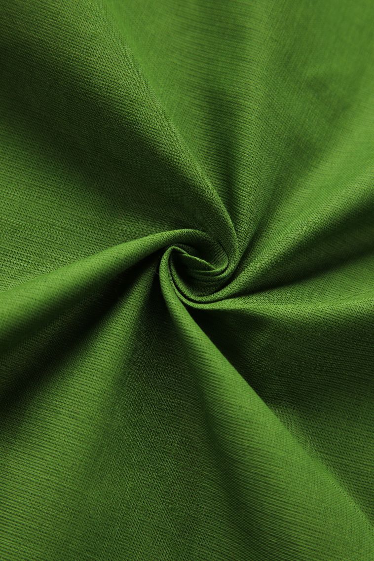 Moccon Green Chettinad Cotton Sarees with Gold Zari Plain view 4