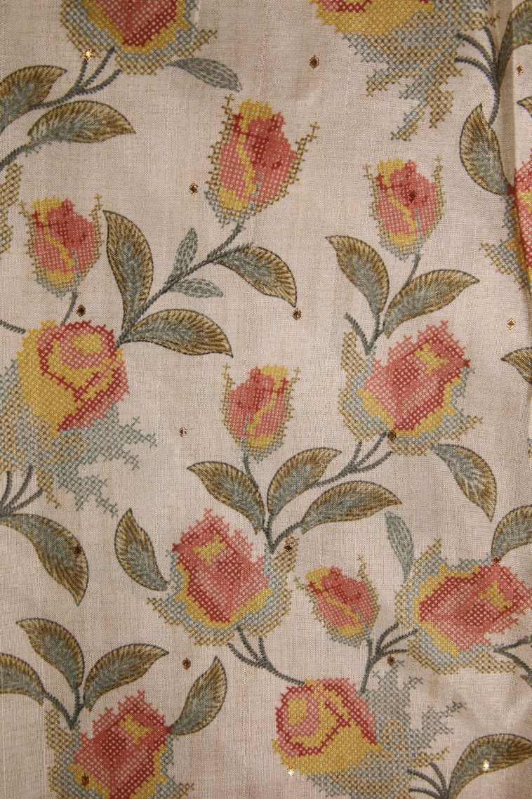 Macaroon Yellow Tussar Saree with Without Zari Zari Mirror Jamiki Puttas view 3