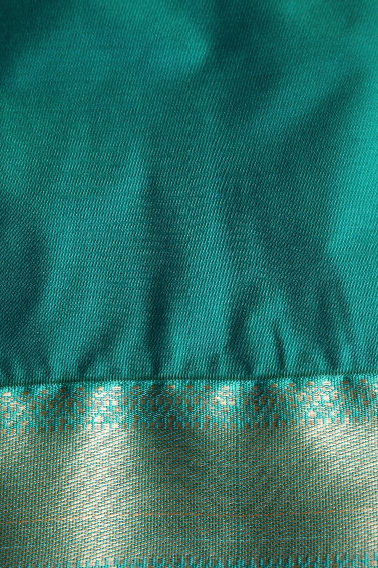 Watermelon Pink Apoorva Silk Sarees with Gold Zari Floral Puttas view 3