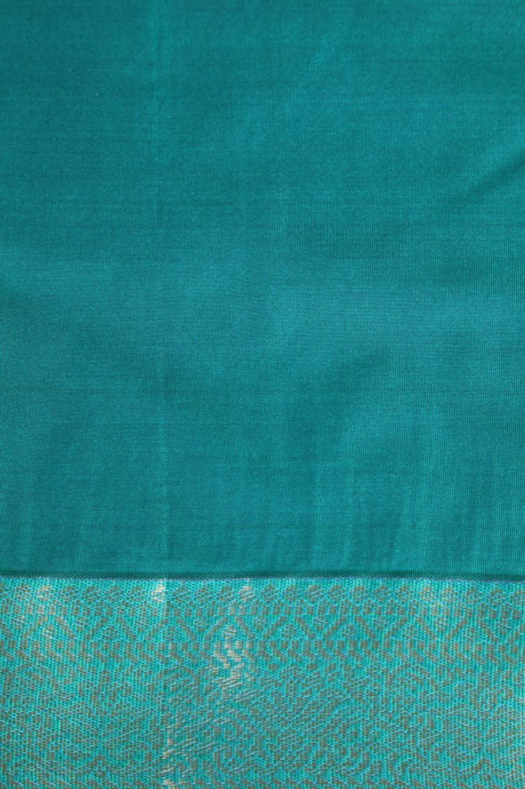 Chartreuse Green Apoorva Silk Sarees with Gold Zari Floral Puttas view 3