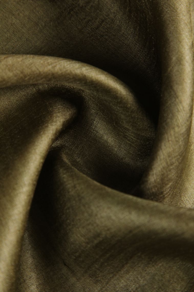 Moccon Green Tussar Saree with Gold Zari Plain With Border view 4