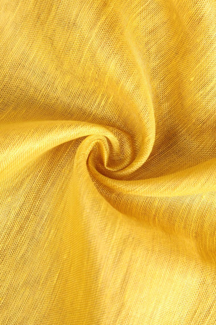Biscotti Yellow Tissue Silk Sarees with Gold Zari Beeds Work view 4