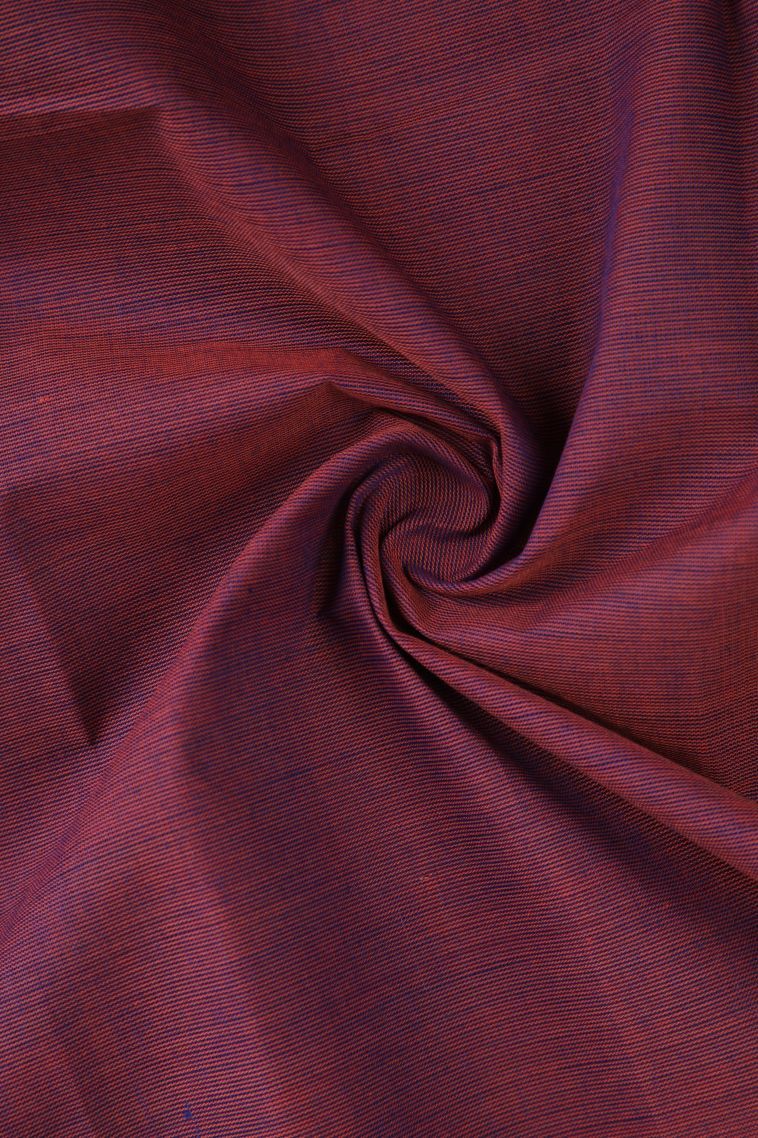 Bosenberry Purple Chettinad Cotton Sarees with Gold Zari Plain view 4