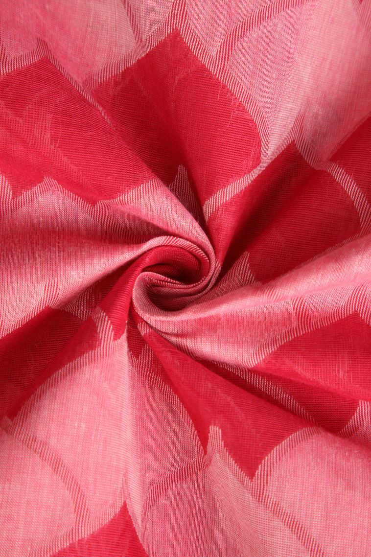 Rose  Red Kovai Cotton Sarees with Without Zari Zari Geometric Shapes view 4