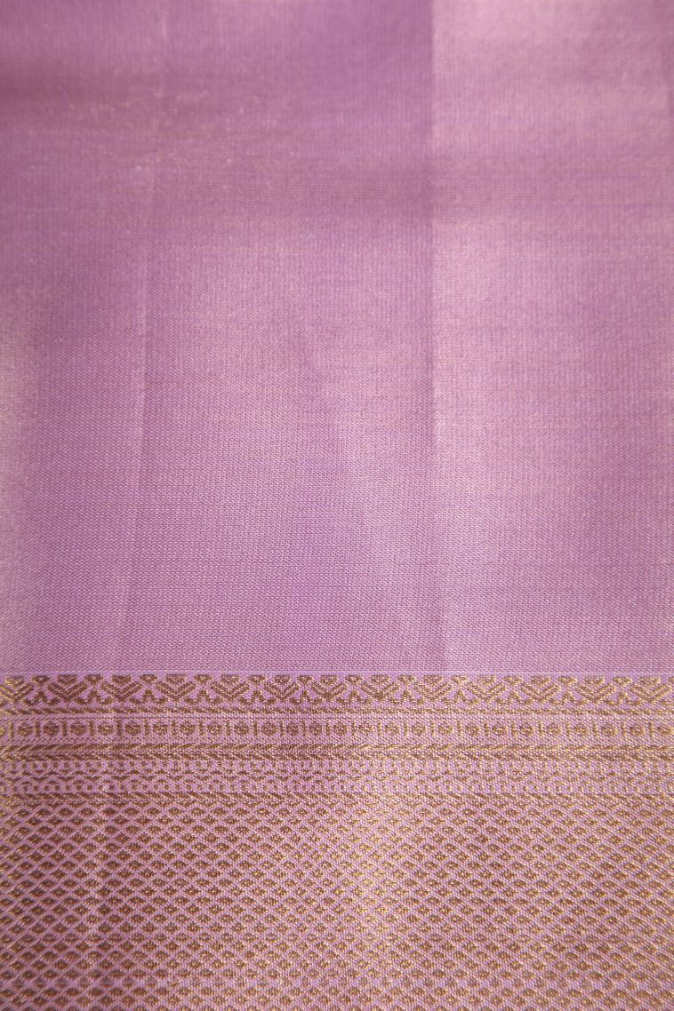 Crepe Pink Tissue Silk Sarees with Gold Zari Floral Patterns view 3