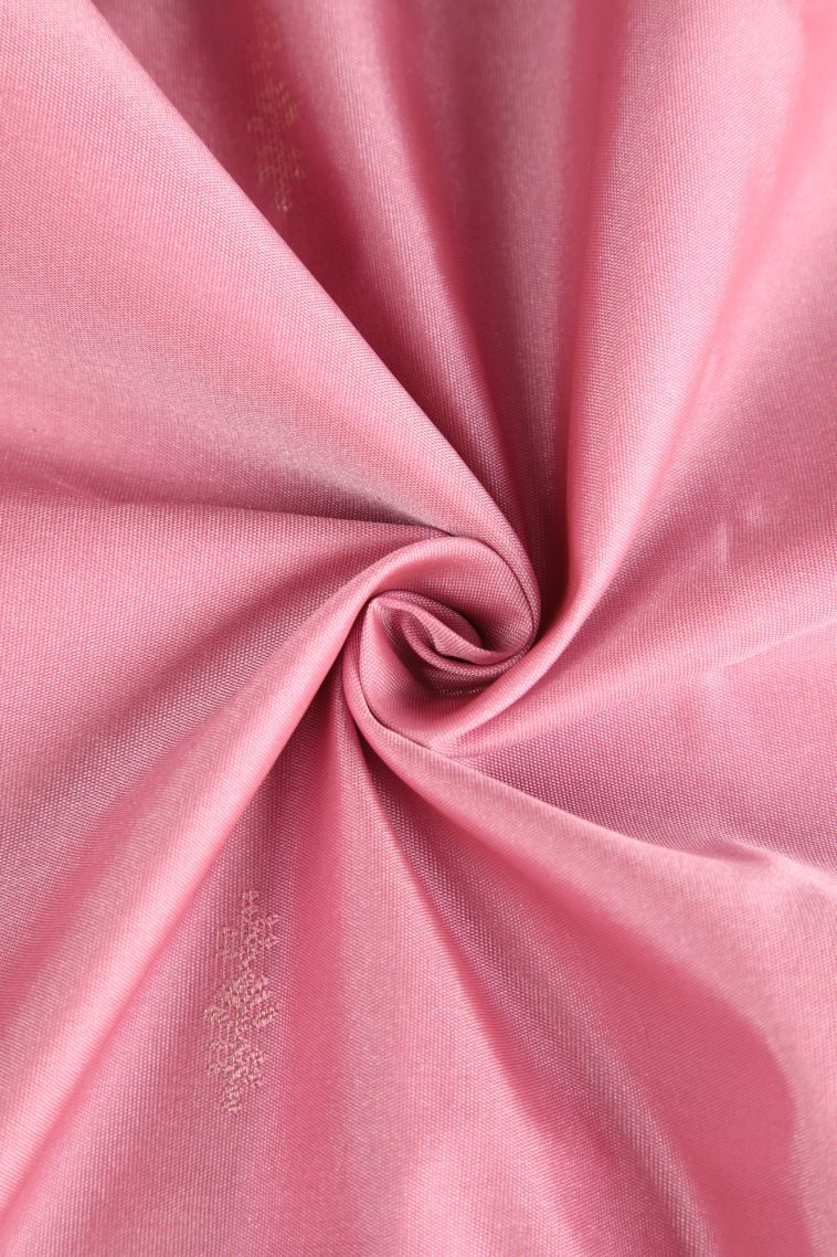 Lemonade Pink Apoorva Silk Sarees with Copper Zari Floral Puttas view 4