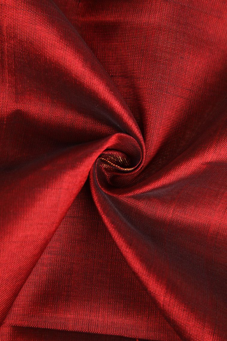 Apple Red Silk Cotton with Gold Zari Buttis (small Dots Or Motifs) view 4