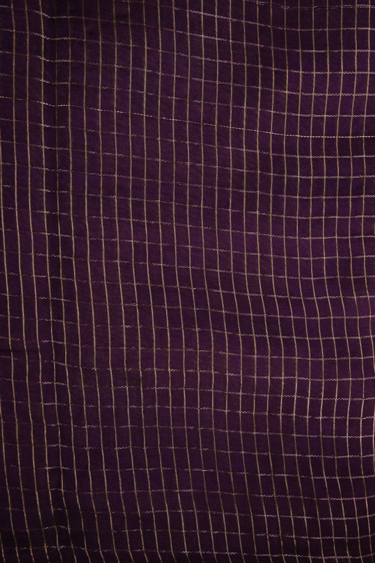 Chartreuse Green Fancy Saree with Gold Zari Checks view 3