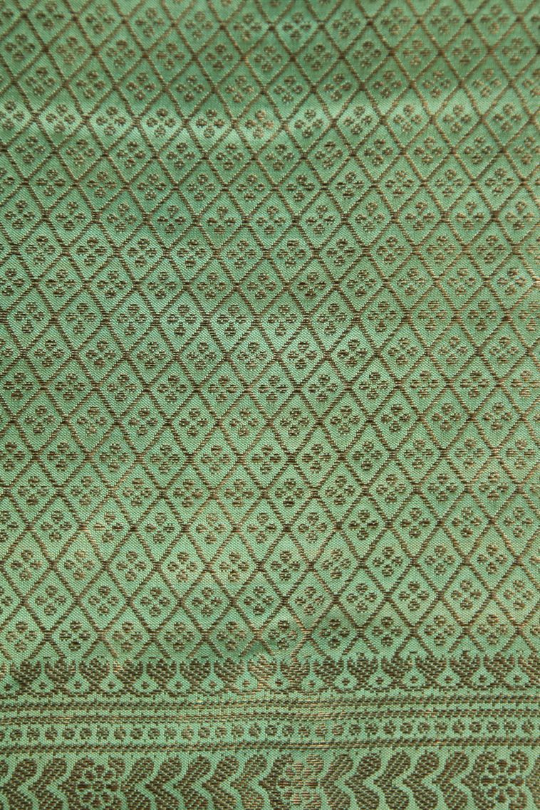 Rose Pink Tussar Saree with Antic Zari Thilagam Puttas view 3