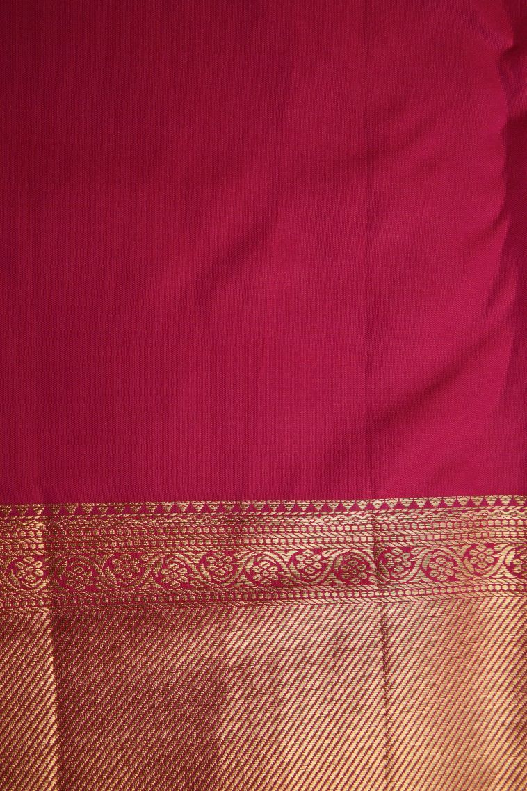 Magenta  Pink Apoorva Silk Sarees with Gold Zari Floral Patterns view 3