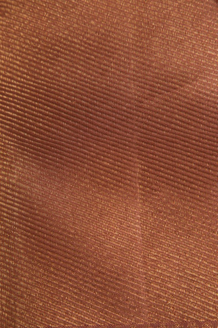 Tawny Brown Kanchipuram Silk Sarees with Gold Zari Floral Patterns view 3