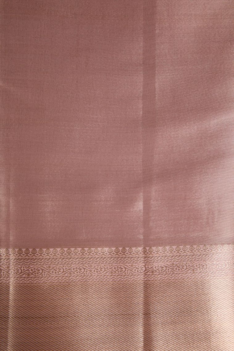 Crepe Pink Tissue Silk Sarees with Gold Zari Floral Patterns view 3