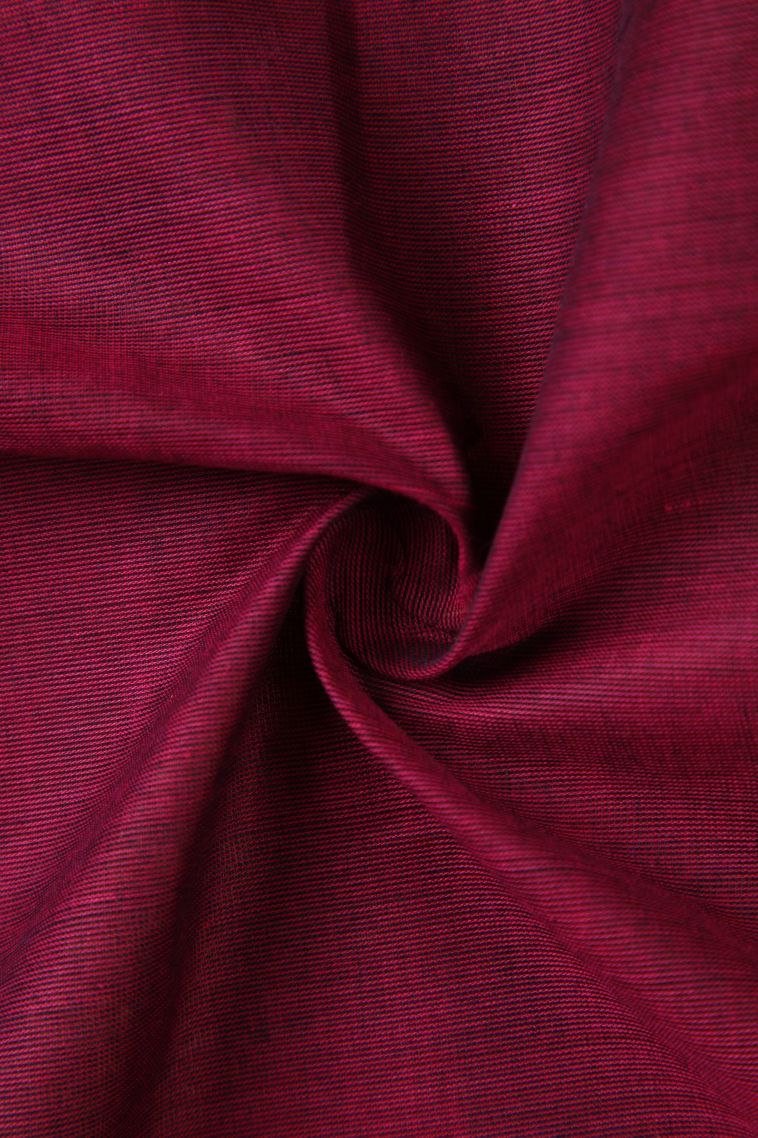 Magenta Purple Chettinad Cotton Sarees with Gold Zari Plain view 4