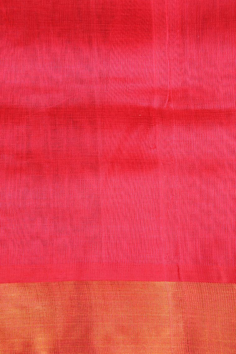 Aegean Blue Silk Cotton with Gold Zari Buttis (small Dots Or Motifs) view 3