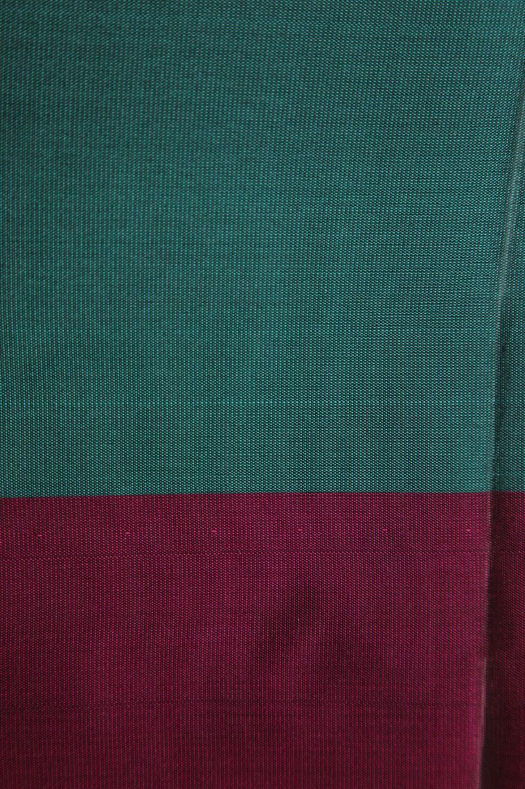 Teal Blue Soft Silk Saree with Silver Zari Annam Rudhratcham view 3