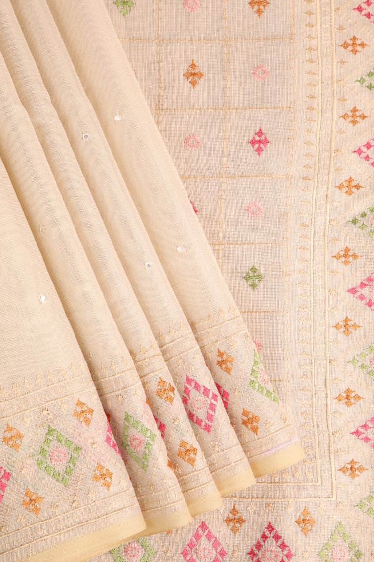 Coconut White Tissue Silk Sarees with Without Zari Zari Plain view 1