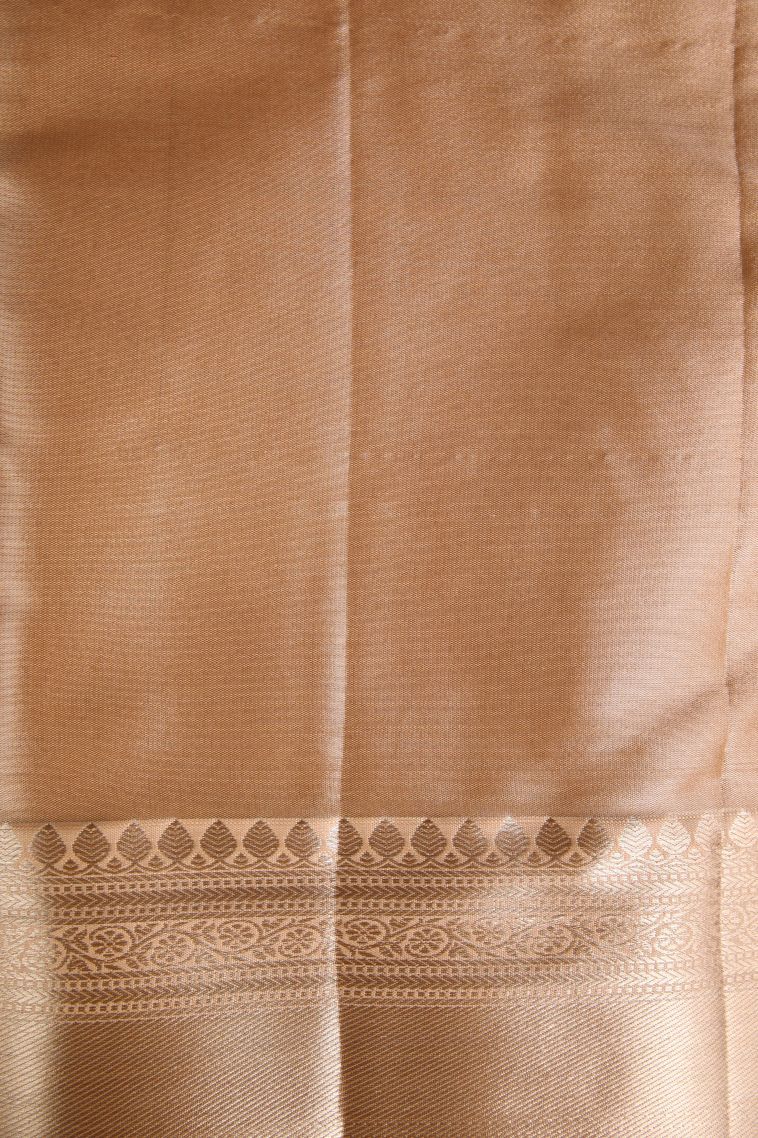 Vanilla Custard Yellow Tissue Silk Sarees with Gold Zari Floral Patterns view 3