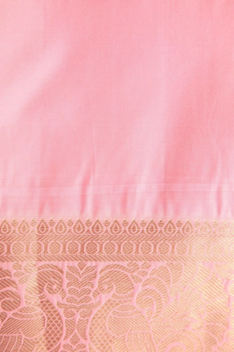 Caramel Brown Apoorva Silk Sarees with Gold Zari Floral Patterns view 3