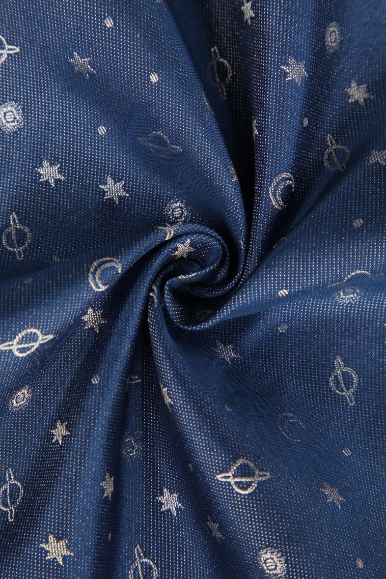 Berry Blue Kanchipuram Silk Sarees with Silver Zari Stars And Moon Jupiter view 4