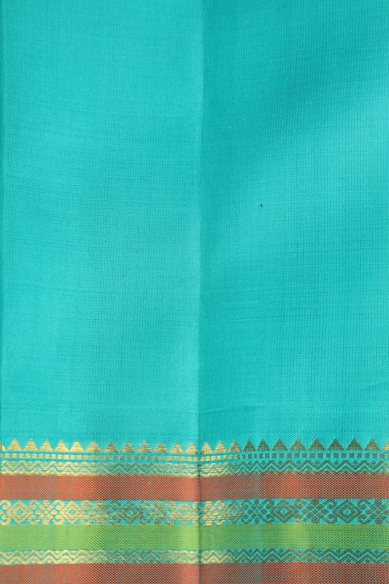 Hot Pink Kanchipuram Silk Sarees with Gold Zari Plain view 3