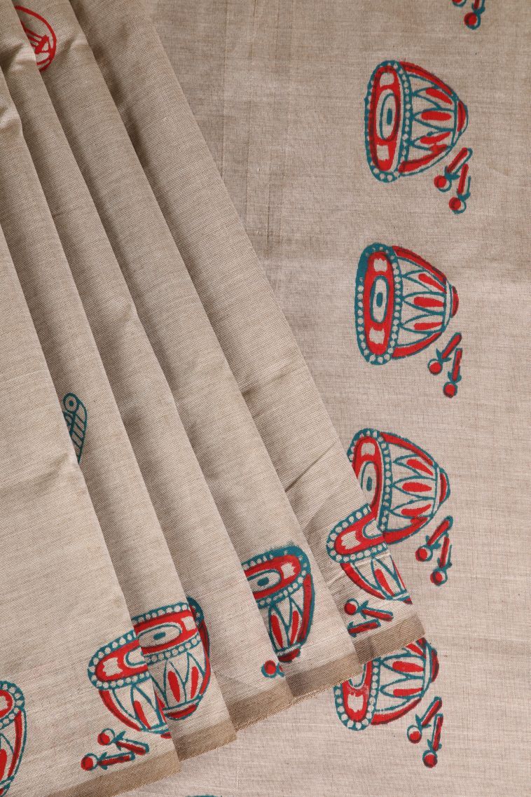 Lace White Poly Cotton Sarees with Without Zari Zari Veena Mottif view 1