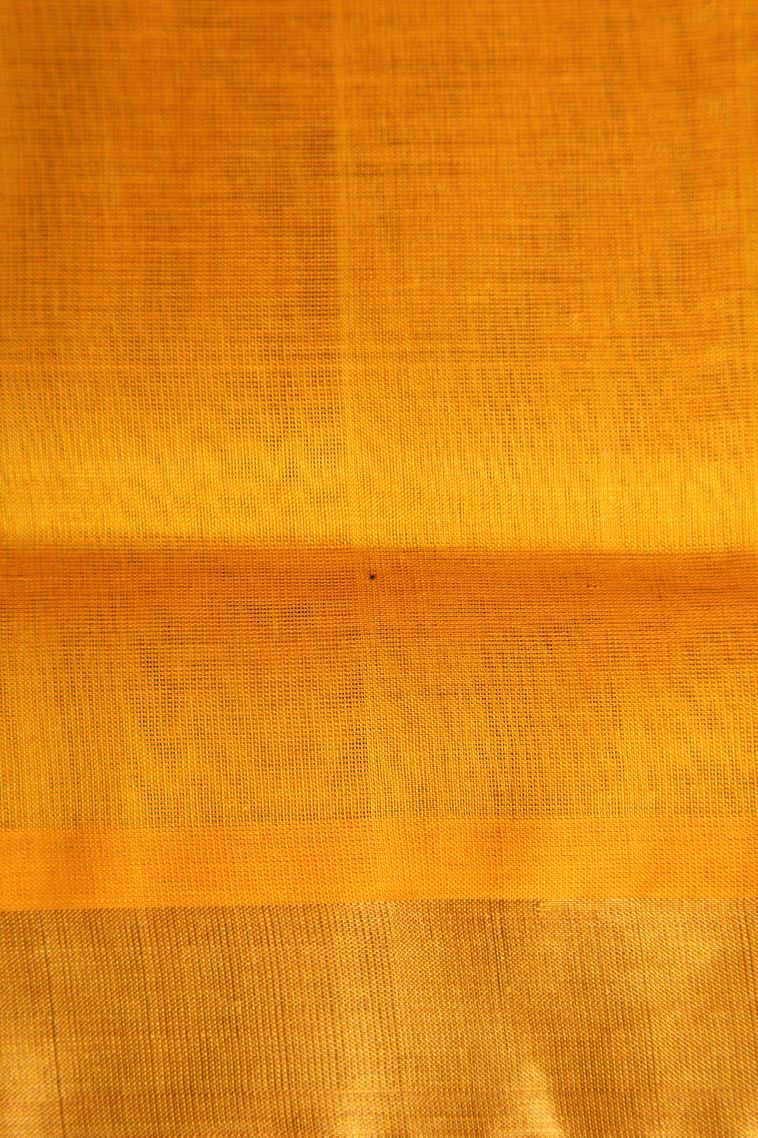 Basil Green Silk Cotton with Gold Zari Buttis (small Dots Or Motifs) view 3