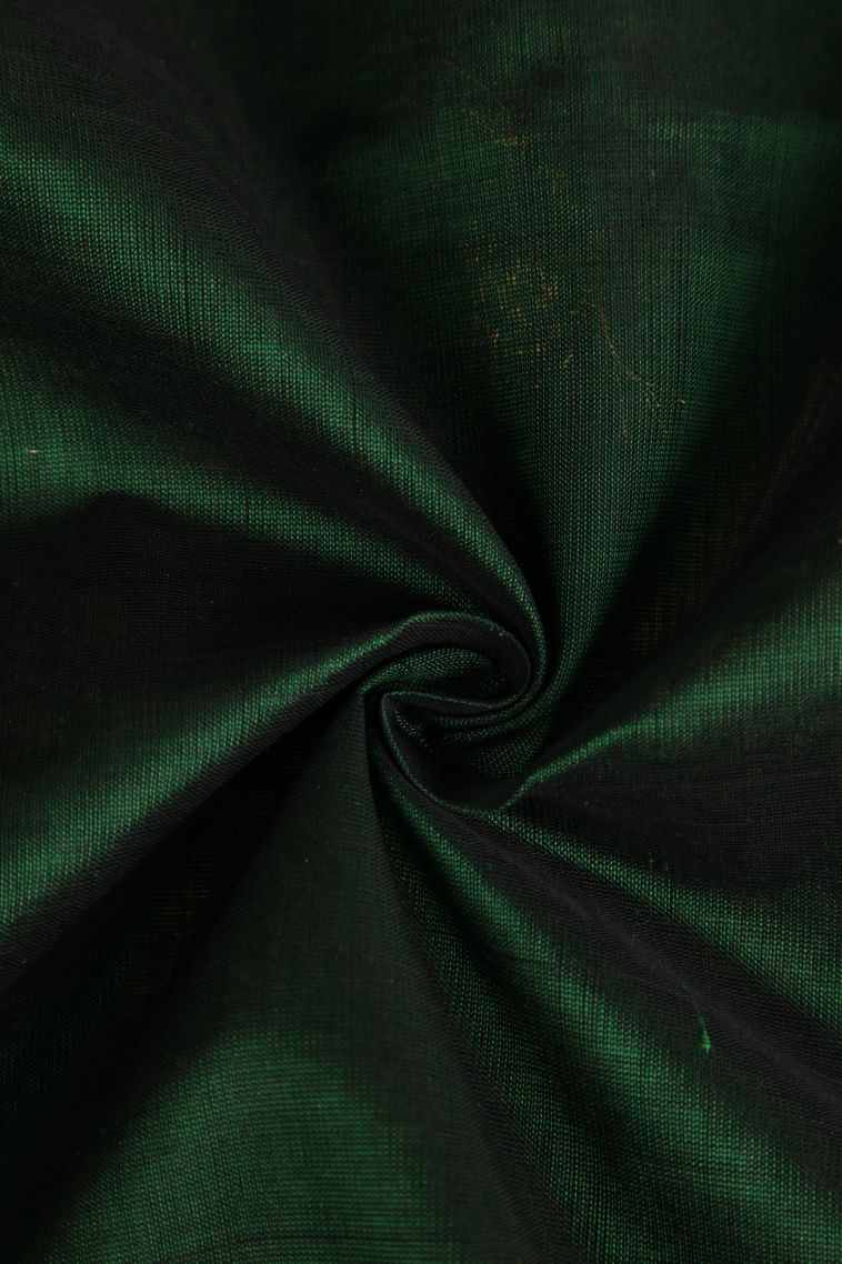Basil Green Silk Cotton with Gold Zari Buttis (small Dots Or Motifs) view 4