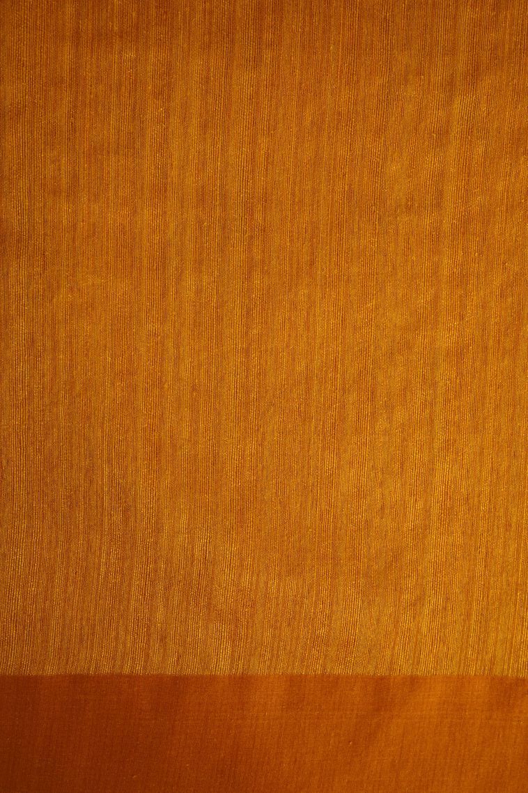 Honey Orange Jute Sarees with Without Zari Zari Floral Puttas view 3