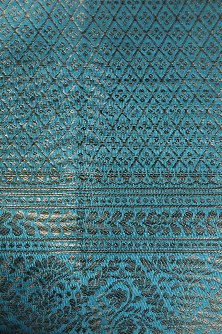 Flamingo Pink Semi Raw Silk Printed with Antic Zari Thilagam Puttas view 3